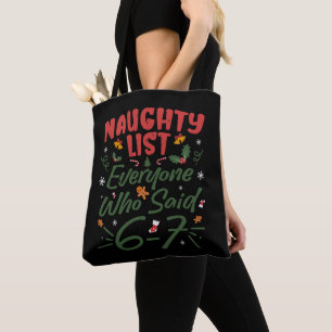 Grappige Kerstmeme 6-7 Stoute Lijst Humor Meme Tote Bag