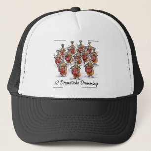 Grappige Kerstmis 12 Trommelstokken Trommelende Ca Trucker Pet