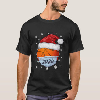 Grappige Kerstmis 2020 Basketbal Santa Hoed Dragen T-shirt