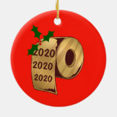GRAPPIGE Kerstmis 2020 Kerstbal Kat en Toiletpapie Keramisch Ornament (Achterkant)