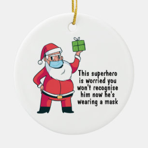 GRAPPIGE Kerstmis 2020 kerstbal Kerstman met mondk Keramisch Ornament