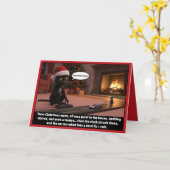 Grappige Kerstmis 3 uur 's nachts Kat Kaart (Gele Bloem)