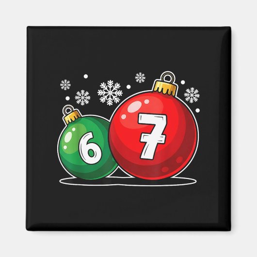 Grappige Kerstmis 67 Zes Zeven Meme Gen Alpha Slaa Magneet (Voorkant)