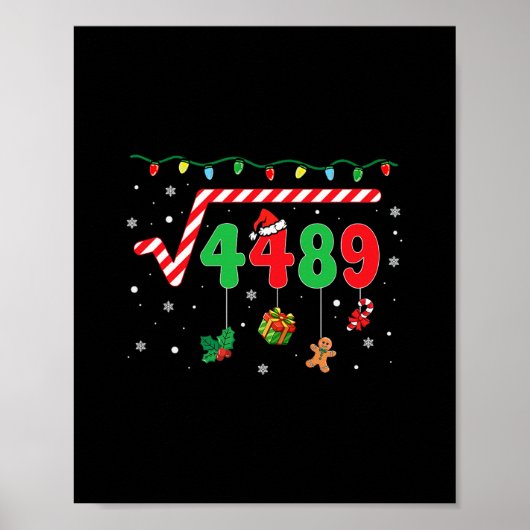 Grappige kerstmis 6 7 wiskundeleraar 67 meme vierk poster (Voorkant)