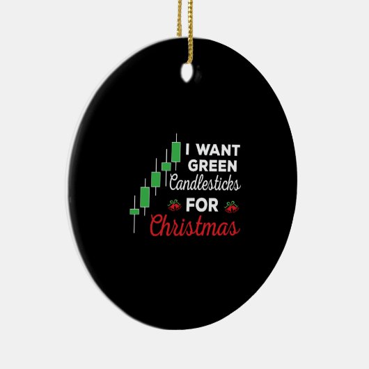 Grappige Kerstmis aandelenhandel Keramisch Ornament (Rechts)