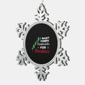 Grappige Kerstmis aandelenhandel Tin Sneeuwvlok Ornament (Rechts)
