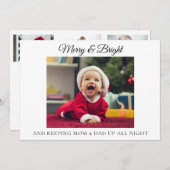 Grappige Kerstmis Aankondiging voor Nieuwe Ouders (Voorkant / Achterkant)