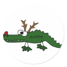 Grappige Kerstmis Alligator als Rendier