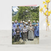 GRAPPIGE KERSTMIS AMISH GROET KAART (Gele Bloem)