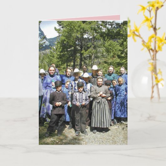 GRAPPIGE KERSTMIS AMISH GROET KAART (Gele Bloem)