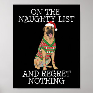 Grappige Kerstmis Anatolische Herdershond Stoute L Poster