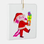 grappige kerstmis axolotl santa claus keramisch ornament (Rechts)