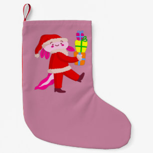 grappige kerstmis axolotl santa claus kleine kerstsok