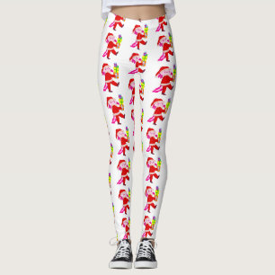 grappige kerstmis axolotl santa claus leggings
