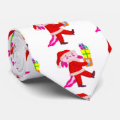 grappige kerstmis axolotl santa claus stropdas (Opgerold)