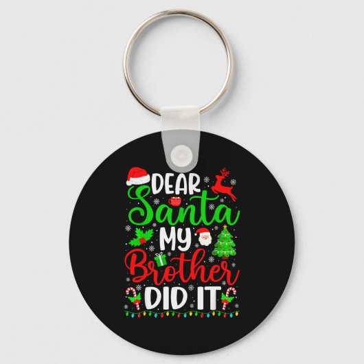Grappige Kerstmis Beste Sint Mijn Broer Heeft Het Sleutelhanger (Voorkant)