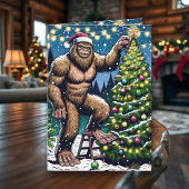 Grappige Kerstmis Bigfoot Sasquatch gepersonalisee Kaart