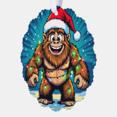 Grappige Kerstmis Bigfoot Sasquatch Ornament Kaart (Links)