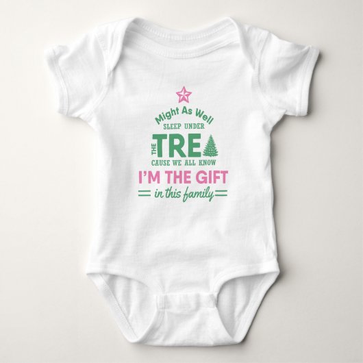 Grappige Kerstmis Bodysuit Baby Meisjes Ik ben het (Voorkant)