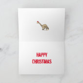 Grappige Kerstmis Brontosaurus Kerstman Dinosaurus Kaart (Binnen)