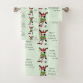 Grappige Kerstmis Calico Kat Bad Handdoek (Insitu)