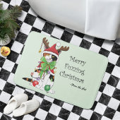 Grappige Kerstmis Calico Kat Badmat