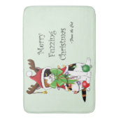 Grappige Kerstmis Calico Kat Badmat (Voorkant Verticaal)