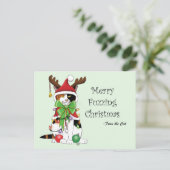 Grappige Kerstmis Calico Kat Briefkaart (Staand voorkant)