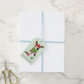 Grappige Kerstmis Calico Kat Cadeaulabel (Met Touw)