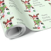 Grappige Kerstmis Calico Kat Cadeaupapier (Rol Hoek)