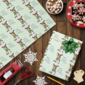 Grappige Kerstmis Calico Kat Cadeaupapier