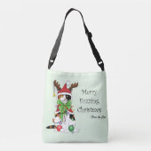 Grappige Kerstmis Calico Kat Crossbody Tas (Achterkant)