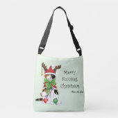 Grappige Kerstmis Calico Kat Crossbody Tas (Voorkant)
