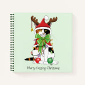 Grappige Kerstmis Calico Kat Notitieboek (Voorkant)