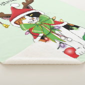 Grappige Kerstmis Calico Kat Sherpa Deken (3/4)