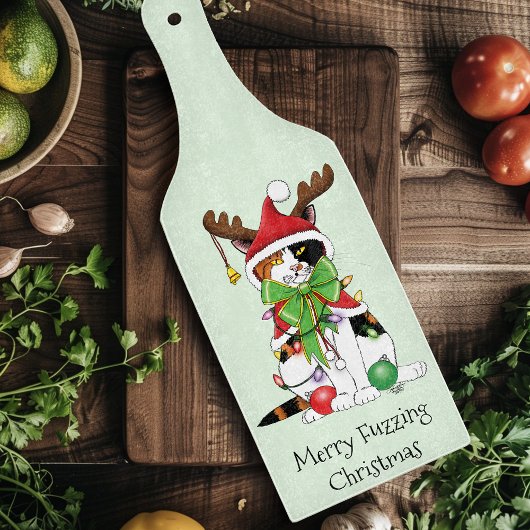 Grappige Kerstmis Calico Kat Snijplank