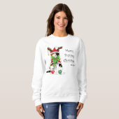 Grappige Kerstmis Calico Kat Trui (Voorkant volledig)