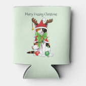 Grappige Kerstmis CalicoCat Blikjeskoeler (Voorkant)