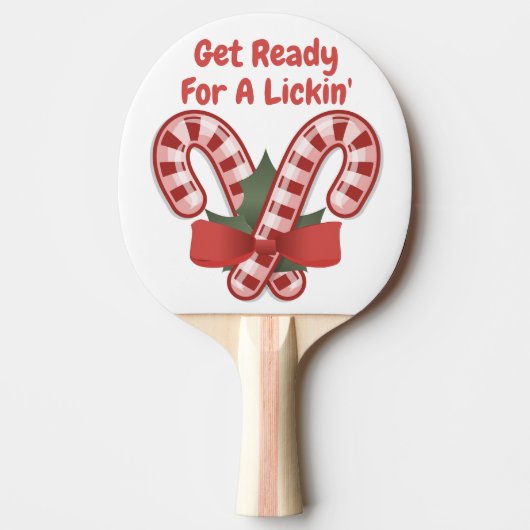 Grappige Kerstmis Candy Cane Lick Smack Talk Tafeltennisbatje (Voorkant)