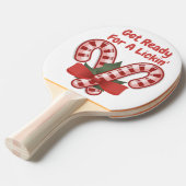 Grappige Kerstmis Candy Cane Lick Smack Talk Tafeltennisbatje (Voorkant Gekanteld)