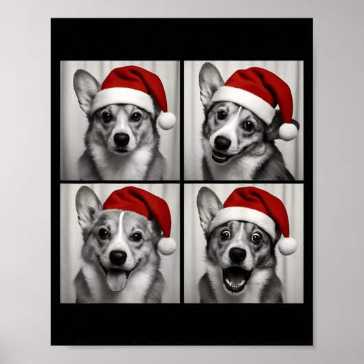 Grappige Kerstmis Corgi Kerstman Hond Liefhebber P Poster (Voorkant)