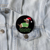 Grappige Kerstmis Dachshund Ronde Button 7,6 Cm (In situ)