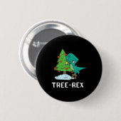 Grappige Kerstmis Dinosauriërs Kerstboom Rex Schat Ronde Button 5,7 Cm (Voorkant /achterkant)