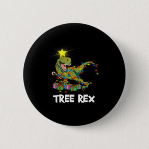 Grappige Kerstmis Dinosaurus Boom Rex Mannen Vrouw Ronde Button 5,7 Cm
