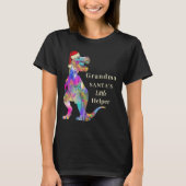 Grappige Kerstmis Dinosaurus Oma Citaat T-shirt (Voorkant)