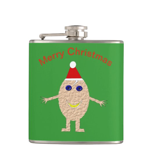 Grappige Kerstmis Ei Fles Heupfles (Voorkant)