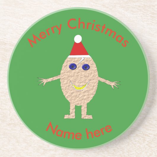 Grappige Kerstmis Eier Onderzetters (Voorkant)