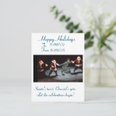 Grappige Kerstmis en Chanoeka Groetenkaart Feestdagenkaart (Staand voorkant)