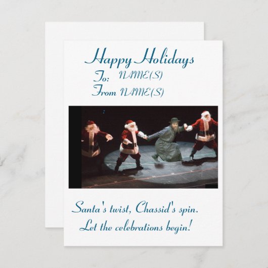 Grappige Kerstmis en Chanoeka Groetenkaart Feestdagenkaart (Voorkant / Achterkant)