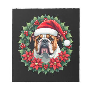 Grappige Kerstmis Engelse Bulldog Tank Top Notitieblok